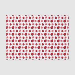 Red Daisy Ladybug Pattern Wrapping Tissuepapier