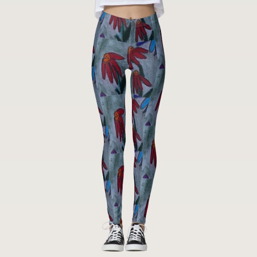 Red Daisy Leggings (Voorkant)