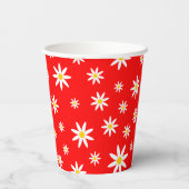Red Daisy Paper Cups Papieren Bekers (Achterkant)