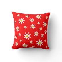 Red Daisy Pillow