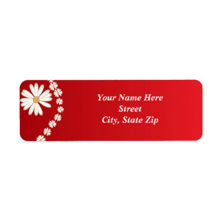 Red Daisy Retouradreslabel Etiket