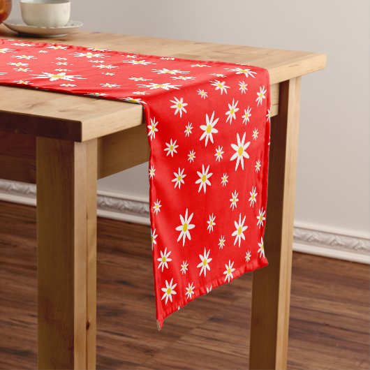 Red Daisy Table Runner Korte Tafelloper (Voorbeeld)