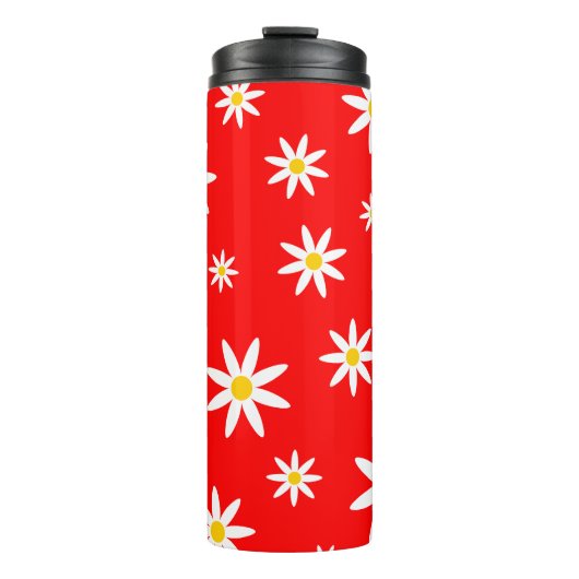 Red Daisy Thermal Tumbler Thermosbeker (Voorkant)