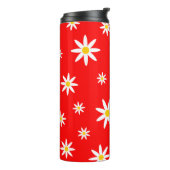 Red Daisy Thermal Tumbler Thermosbeker (Gedraaid links)