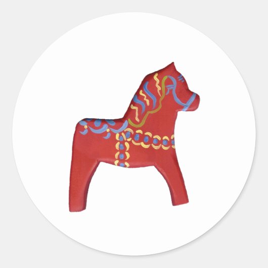 Red Dala Horse #1 Sticker (Voorkant)
