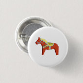 Red Dala Horse # 8-pins Ronde Button 3,2 Cm (Voorkant /achterkant)