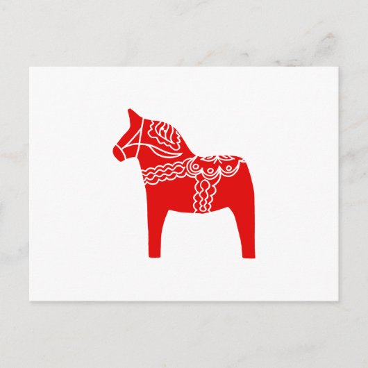 Red Dala Horse Briefkaart (Voorkant)