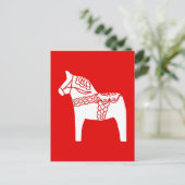 Red Dala Horse Briefkaart (Staand voorkant)