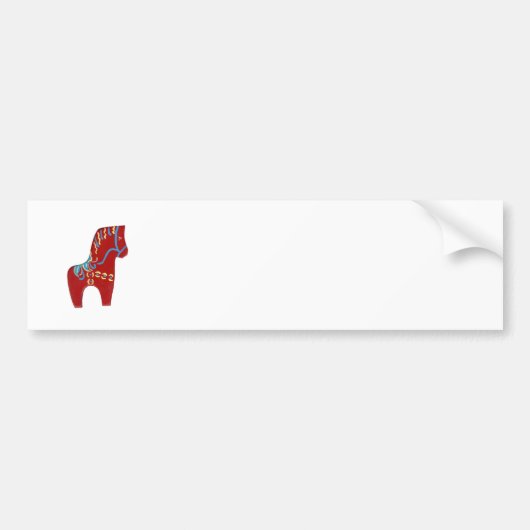 Red Dala Horse Bumpersticker (Voorkant)