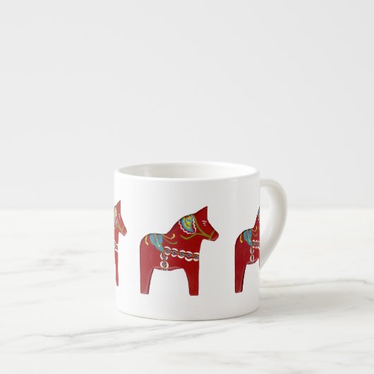 Red Dala Horse Espresso Cup Espresso Kop (Voorkant rechts)