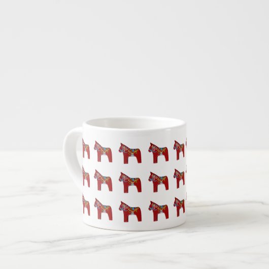 Red Dala Horse Espresso Cup Kop (Links)