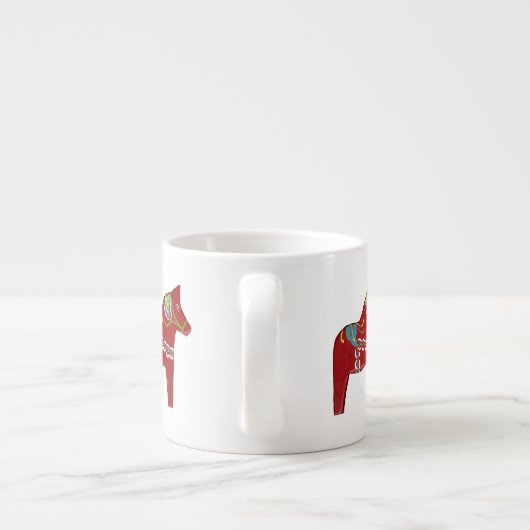 Red Dala Horse Espresso Cup Kop (Achterkant)