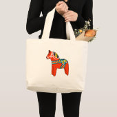 Red Dala Horse Grote Tote Bag (Voorkant (product))
