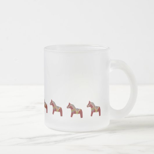 Red Dala Horse Hot Cider Frosted Mok (Rechts)