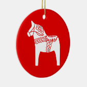 Red Dala Horse Keramisch Ornament (Rechts)