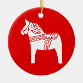 Red Dala Horse Keramisch Ornament (Voorkant)