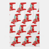 Red Dala Horse Kitchen Towel Theedoek (Verticaal)