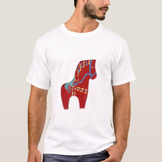 Red Dala Horse kleren T-Shirt (Voorkant)