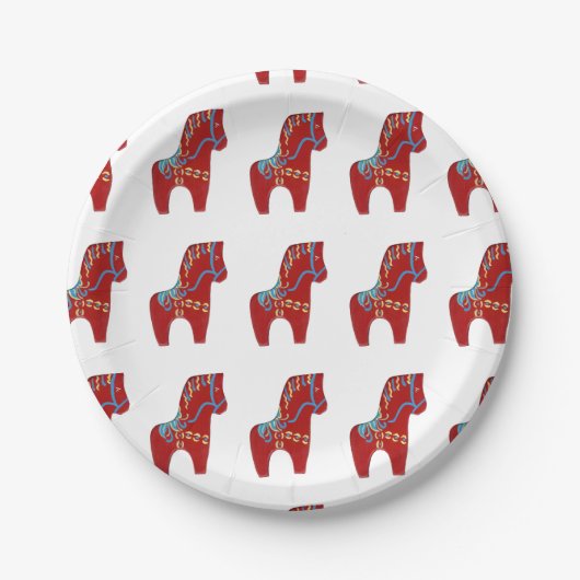 Red Dala Horse Paper Bord (Voorkant)