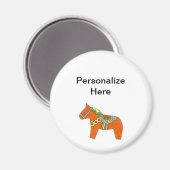 Red Dala Horse Personalized Magnet (Voorkant / Achterkant)