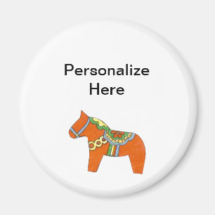 Red Dala Horse Personalized Magnet