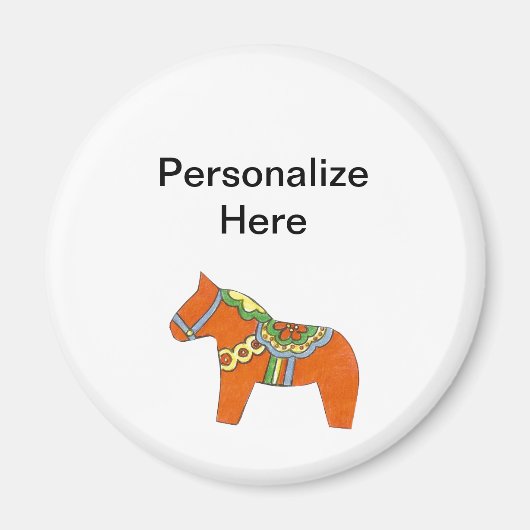 Red Dala Horse Personalized Magnet (Voorkant)
