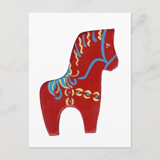 Red Dala Horse Post Kaarten (Voorkant)