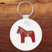 Red Dala Horse Sleutelhanger Design #15 (Voorkant)