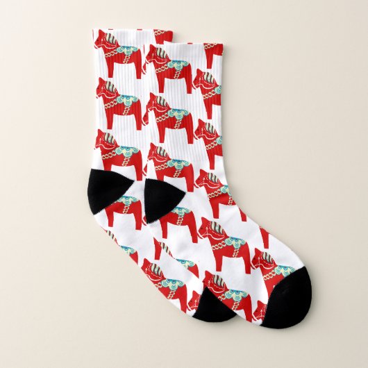 Red Dala Horse Socks Sokken (Paar)