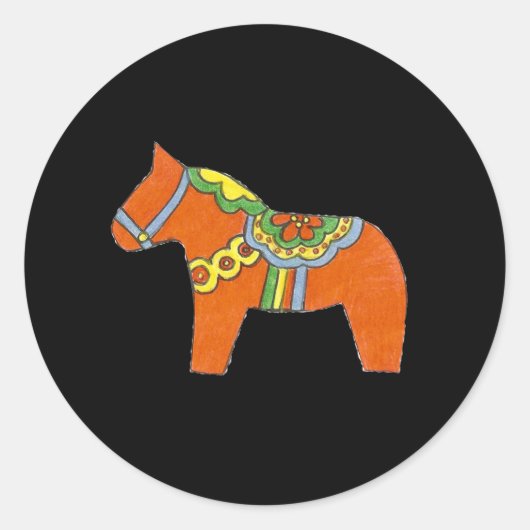 Red Dala Horse Sticker (Voorkant)