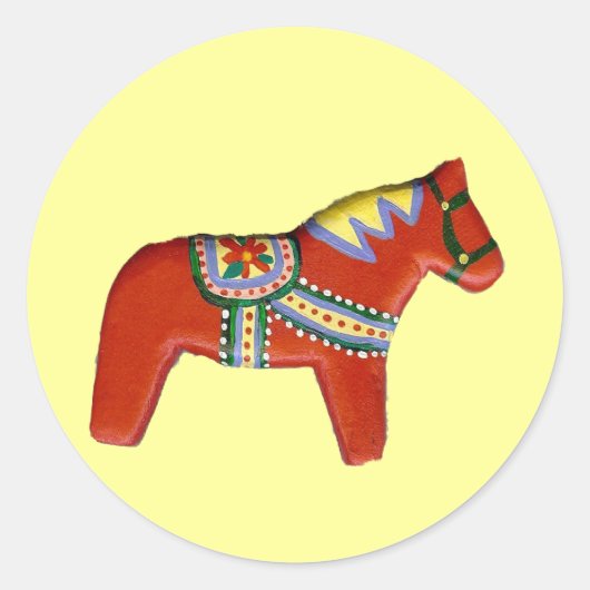 Red Dala Horse Sticker (Voorkant)