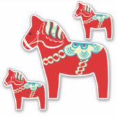 Red Dala Horse Stickers (Voorkant)