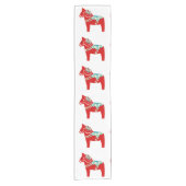 Red Dala Horse Table Runner Korte Tafelloper (Voorkant)