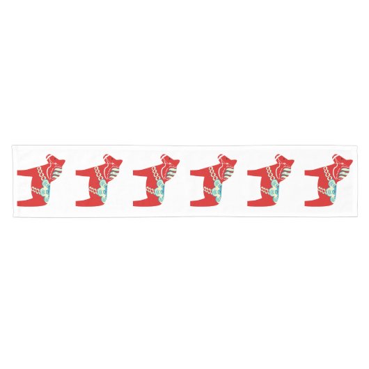 Red Dala Horse Table Runner Korte Tafelloper (Horizontaal)