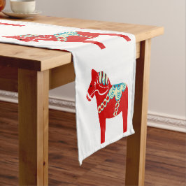 Red Dala Horse Table Runner Korte Tafelloper