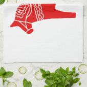 Red Dala Horse Theedoek (Gevouwen)