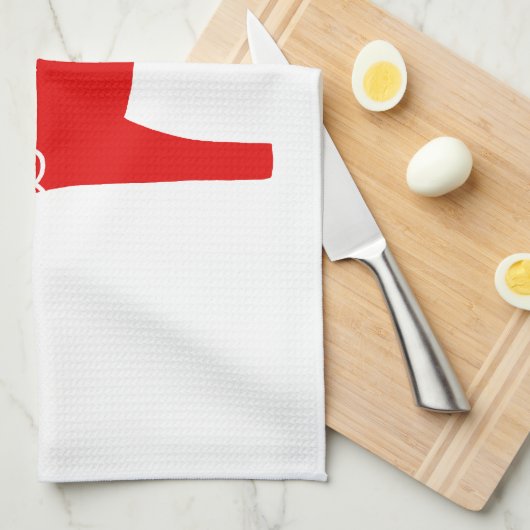 Red Dala Horse Theedoek (Quarter Fold)