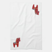 Red Dala Horse Theedoek (Verticaal)