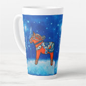 Red Dala Horse Whimsical Art Latte Mok (Linkerhoek)