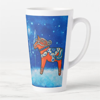 Red Dala Horse Whimsical Art Latte Mok