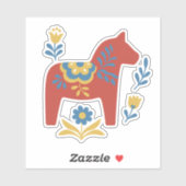 Red Dala Horse Zweedse volkskunst Midzomer Sticker (Vel)