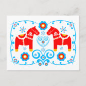 Red Dala Horses Briefkaart (Voorkant)