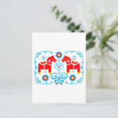Red Dala Horses Briefkaart (Staand voorkant)