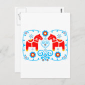 Red Dala Horses Briefkaart (Voorkant / Achterkant)