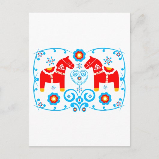 Red Dala Horses Briefkaart (Voorkant)