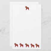 Red Dala Horses Briefpapier (Voorkant / Achterkant)