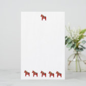 Red Dala Horses Briefpapier (Staand voorkant)