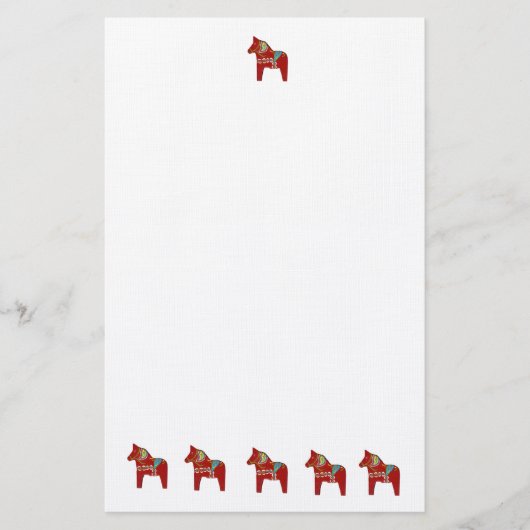 Red Dala Horses Briefpapier (Voorkant)