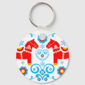 Red Dala Horses Sleutelhanger (Voorkant)