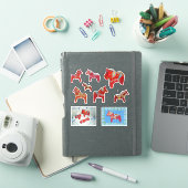 Red Dala Horses Sticker (iPad Cover)